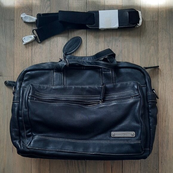 NEW Leather Briefcase - Black